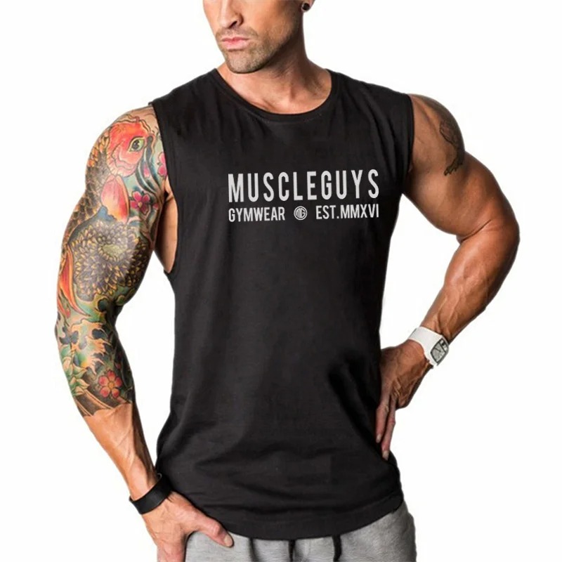 Brand Muscle Singlets Gyms Workout Sleeveless Shirt Stringer Tank Top Men Running Clothing Fitness Mens Sportwear Vests